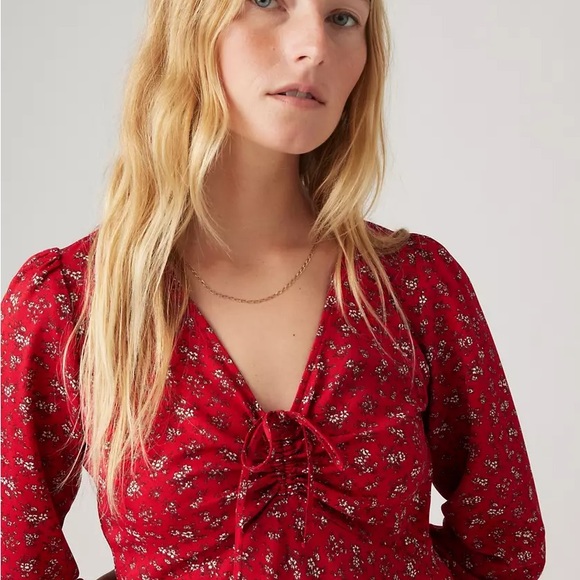 Levi’s Floral Red Dress - Picture 6 of 8